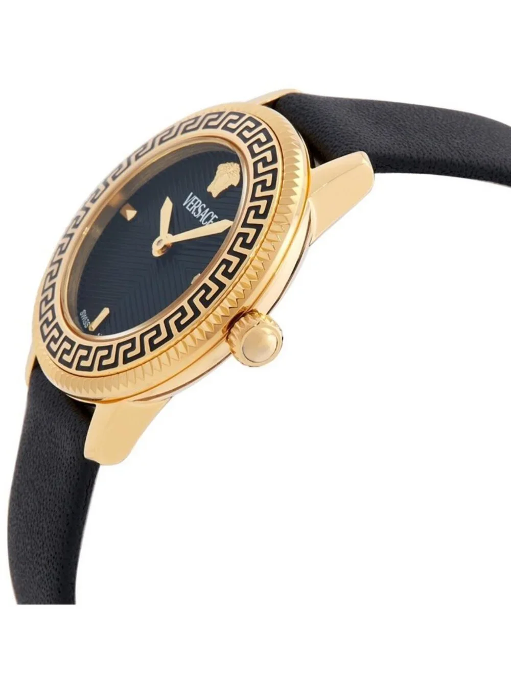 NWT Versace V-Icon Quartz Black Dial Ladies Watch